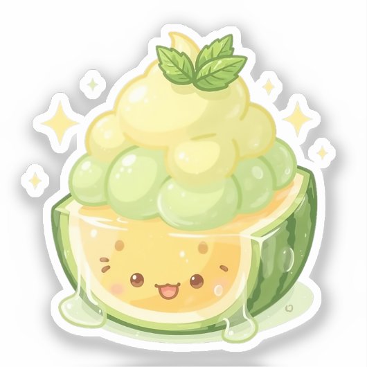 Melon Shaved Ice Aufkleber (Vorderseite)