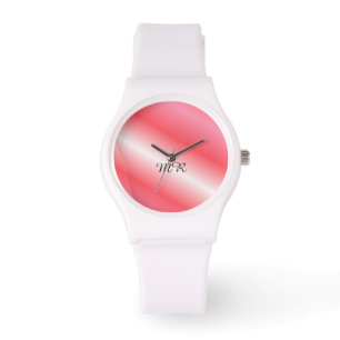 Melon Streifen mit Initialen Armbanduhr