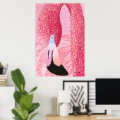 Melon The Big Head Flamingo - von Just Dahl Poster (Heimbüro)