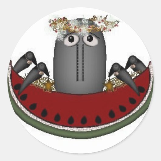 Melon- und Crows-Sticker Runder Aufkleber (Vorderseite)