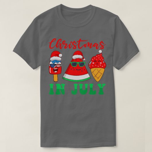 Melon und Eiscreme Weihnachten im Juli Premium T-Shirt (Design vorne)