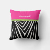Melon und Pink Personalize Stilvolle Zebra Pillow Kissen (Rückseite)