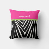 Melon und Pink Personalize Stilvolle Zebra Pillow Kissen (Vorderseite)