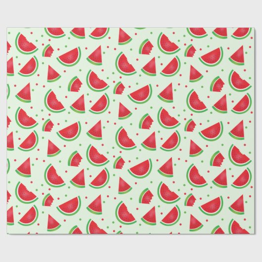 Melon Watermelon Frucht Muster Sommer Grün Geschenkpapier (Flach)