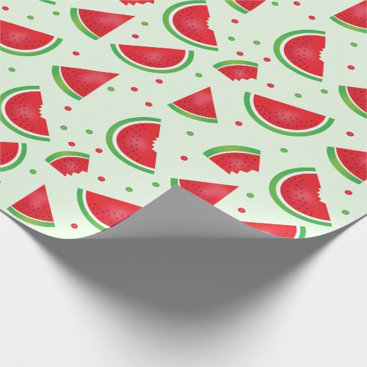Melon Watermelon Frucht Muster Sommer Grün Geschenkpapier (Ecke)