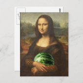 Melona Lisa wünscht Happy National Watermelon Day Postkarte (Vorne/Hinten)