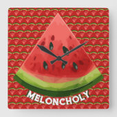 Meloncholy Quadratische Wanduhr (Vorderseite)
