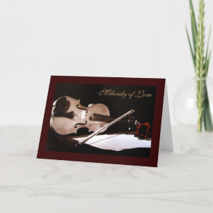 Melondy of Love Vintage Violin Valentines Day Card Feiertagskarte