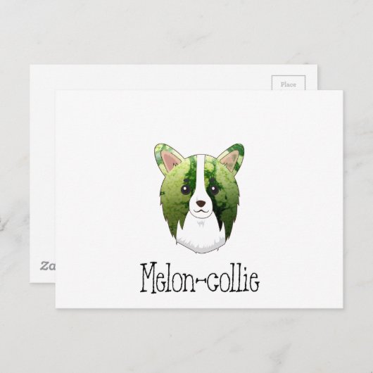 Melone Collie Postkarte (Vorne/Hinten)