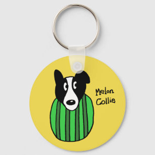 Melone-Collie Schlüsselanhänger