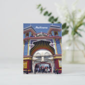 Melone Luna Gesicht Postkarte (Stehend Vorderseite)