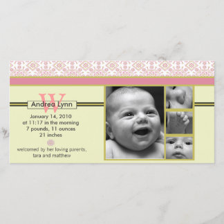 Melone Mandarine bandana Muster Babyankündigung Ankündigung