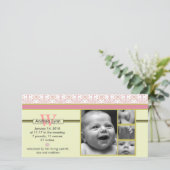 Melone Mandarine bandana Muster Babyankündigung Ankündigung (Stehend Vorderseite)