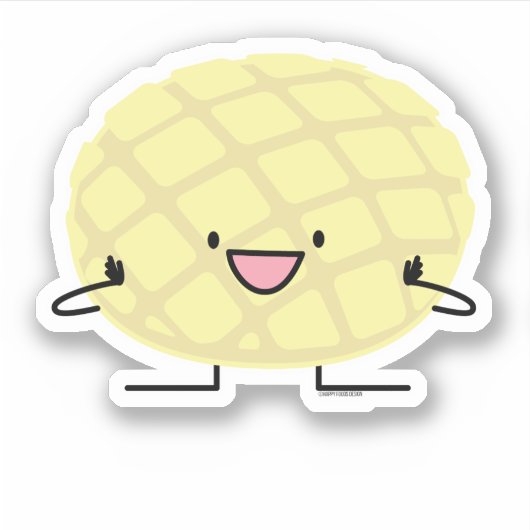 Melone-Pan süßer Patisserie Brot japanischen Aufkleber (Vorderseite)