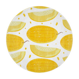 Melonen-Doodle-Frucht-Vintage-Design Schneidebrett