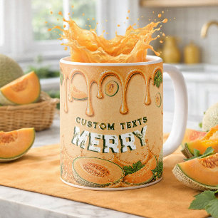 Melonen-Frucht-Tropfen-Kunst Vintage-Gartenparty-G Kaffeetasse