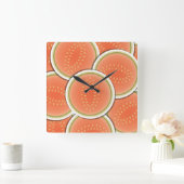 Melonen! Quadratische Wanduhr (Zuhause)