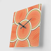 Melonen! Quadratische Wanduhr (Winkel)