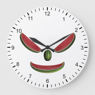 Melons Face Große Wanduhr