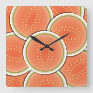 Melons! Quadratische Wanduhr