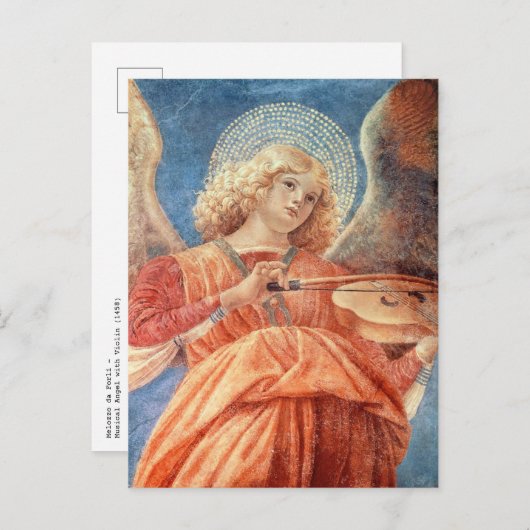 Melozzo da Forli - Engel mit Violine Postkarte (Vorne/Hinten)