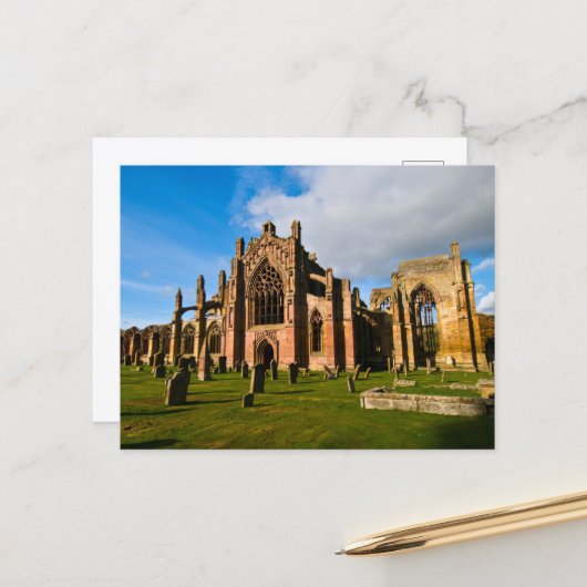 Melrose Abbey, Schottland Postcard Postkarte (Vorderseite/Rückseite Beispiel)