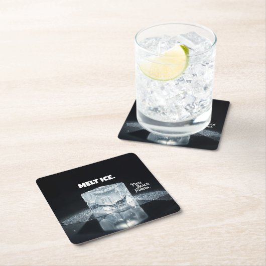 MELT ICE. Keychain Rechteckiger Pappuntersetzer (Vor Ort)