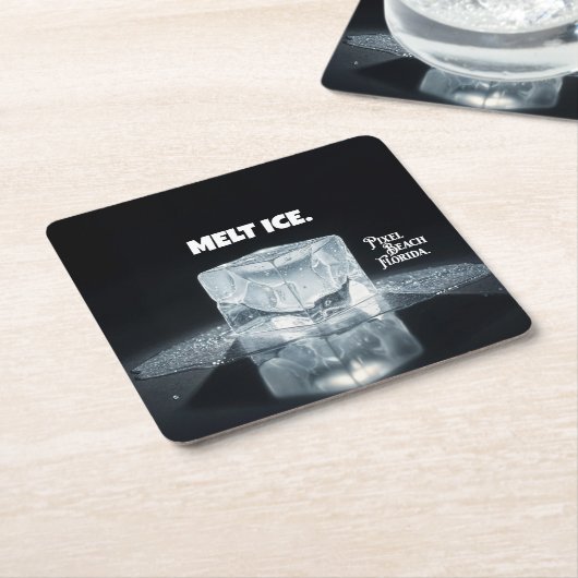 MELT ICE. Keychain Rechteckiger Pappuntersetzer (angewinkelt)