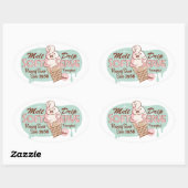 Melt 'n' Drip Soft Serve Ice Cream Oval Stickers (Blatt)