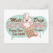 Melt 'n' Tropfen Soft Serve Ice Creme Postkarte (Vorderseite)