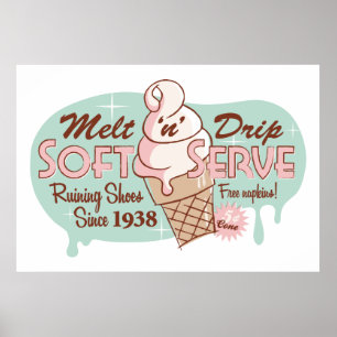 Melt 'n' Tropfen Soft Serve Ice Creme Print Poster