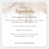 Melted Chocolate Ingredient Bakery Product Quadratischer Aufkleber (Vorderseite)