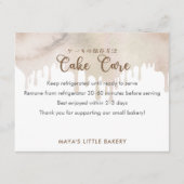 Melted Chocolate Watercolor Cake Care Instructions Dankeskarte (Vorderseite)