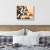 Melted Geometric Surreal Art in Earth Tones Leinwanddruck (Insitu (Schlafzimmer))