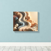 Melted Geometric Surreal Art in Earth Tones Leinwanddruck (Insitu (Holzboden))