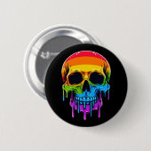 Melthing Rainbow Skull Button (Vorne & Hinten)