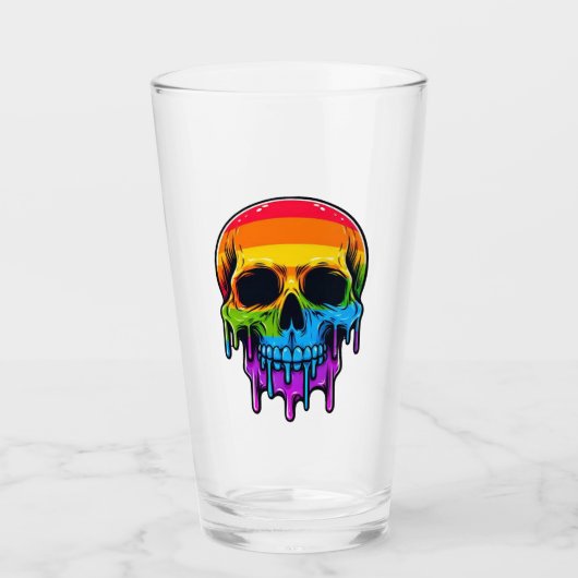 Melthing Rainbow Skull Glas (Vorderseite)