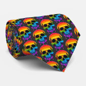 Melthing Rainbow Skull Krawatte (Gerollt)