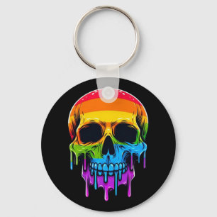 Melthing Rainbow Skull Schlüsselanhänger