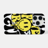 Melting Acid Smiley Face Psychedelic Liquid Typogr iPhone Hülle (Rückseite (Horizontal))