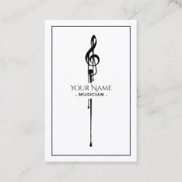 Melting Black Treble Clef Visitenkarte