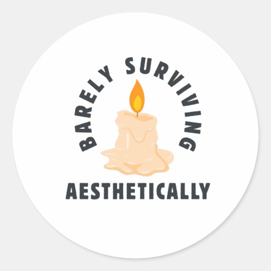 Melting Candle "Barely Surviving Aesthetically" Runder Aufkleber (Vorderseite)