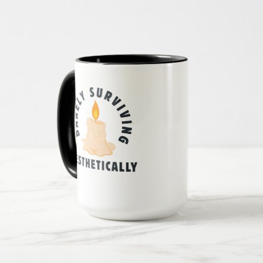 Melting Candle "Barely Surviving Aesthetically" Tasse (Vorderseite Links)