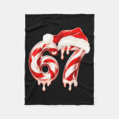 Melting Candy Cane 67 Christmas Design, Santa Hat Fleecedecke (Vorderseite)