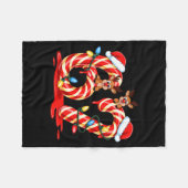 Melting Candy Cane 67 Christmas Design Santa Hat H Fleecedecke (Vorderseite (Horizontal))