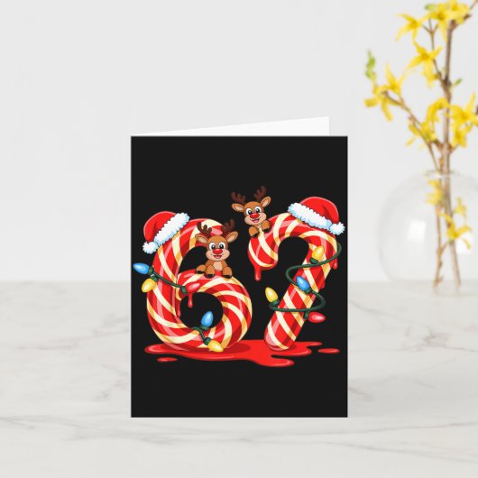 Melting Candy Cane 67 Christmas Design Santa Hat H Karte (Gelbe Blume)