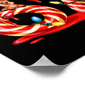 Melting Candy Cane 67 Christmas Design Santa Hat H Poster (Ecke)