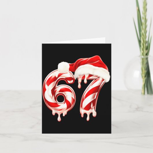 Melting Candy Cane 67 Christmas Design, Santa Hat  Karte (Vorderseite)