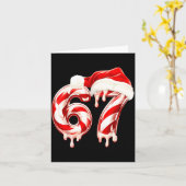 Melting Candy Cane 67 Christmas Design, Santa Hat  Karte (Gelbe Blume)