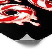Melting Candy Cane 67 Christmas Design, Santa Hat  Poster (Ecke)